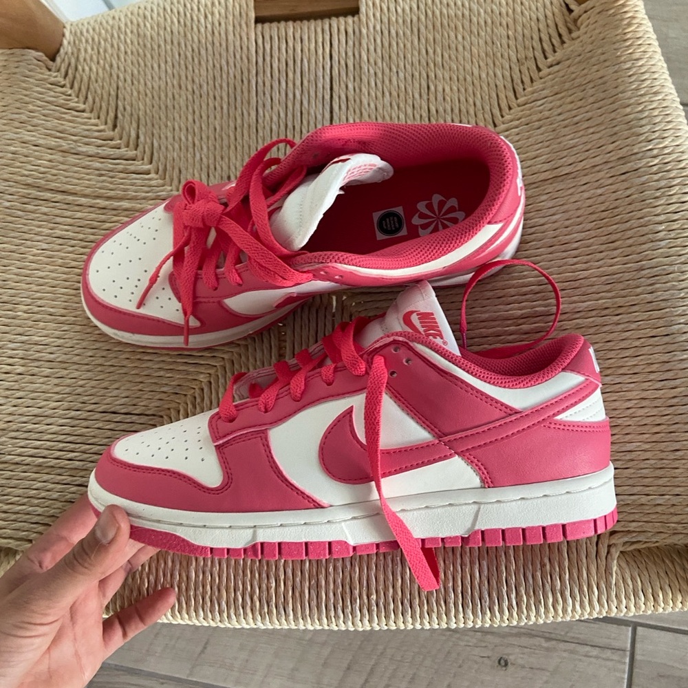 Nike Dunks Low Vibrant Pink Athletic Shoes like new